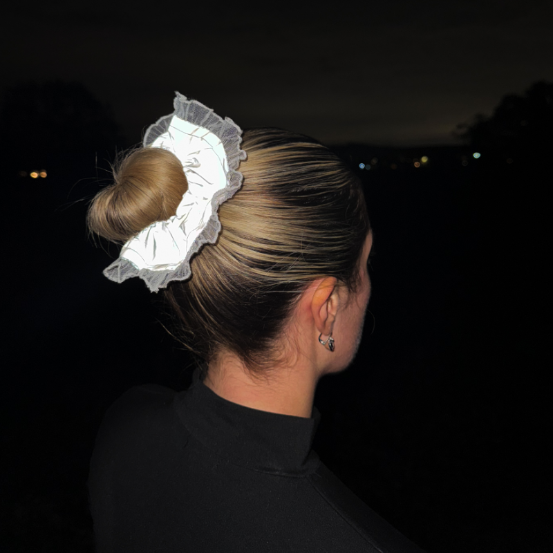 reflective scrunchie - white